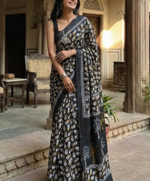Scdf Bagru K Fancy Cotton Casual Wear Saree Collection