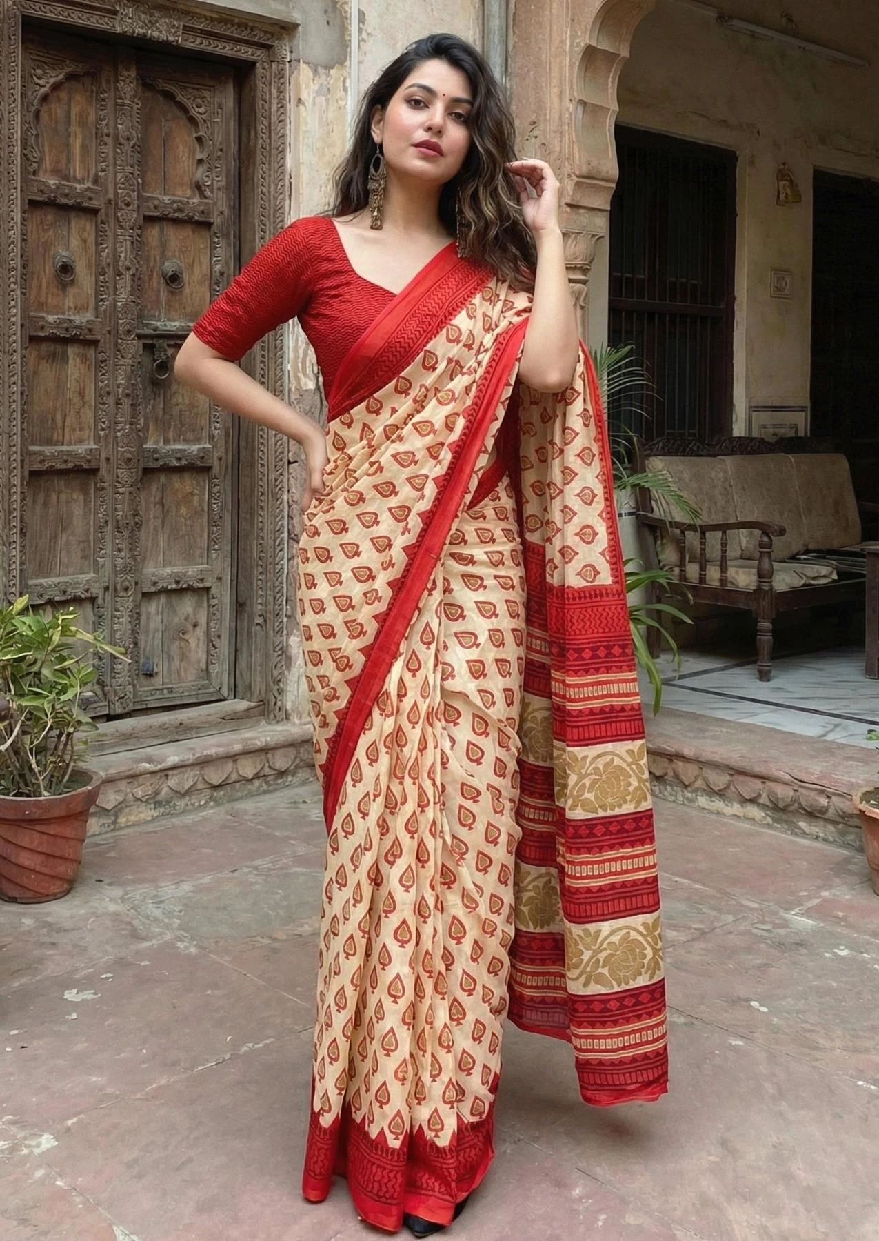 Scdf Bagru K Fancy Cotton Casual Wear Saree Collection