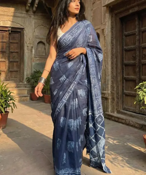 Scdf Bagru K Fancy Cotton Casual Wear Saree Collection