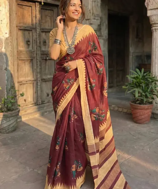Scdf Bagru M Cotton Printed Casual Wear Saree Collection