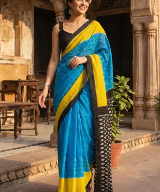Scdf Bagru M Cotton Printed Casual Wear Saree Collection