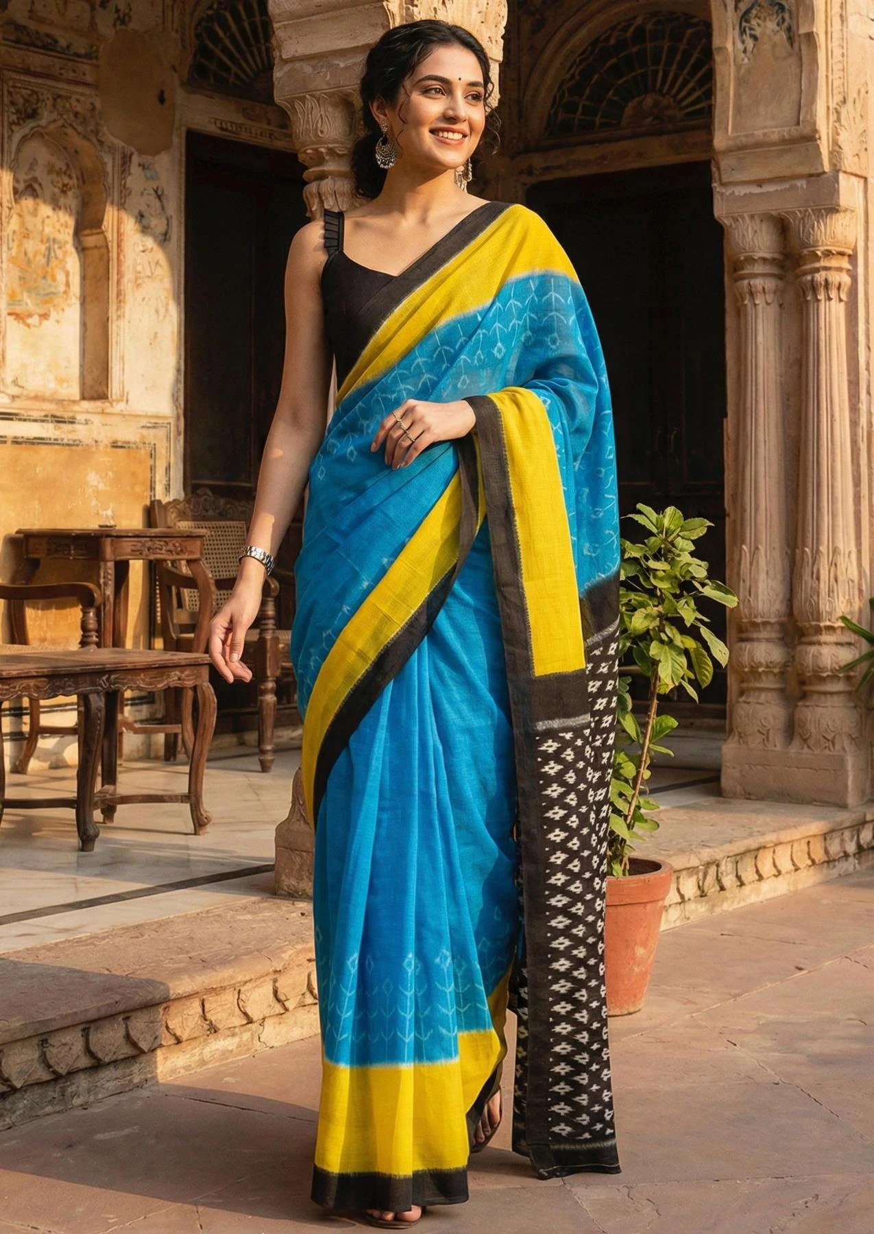 Scdf Bagru M Cotton Printed Casual Wear Saree Collection