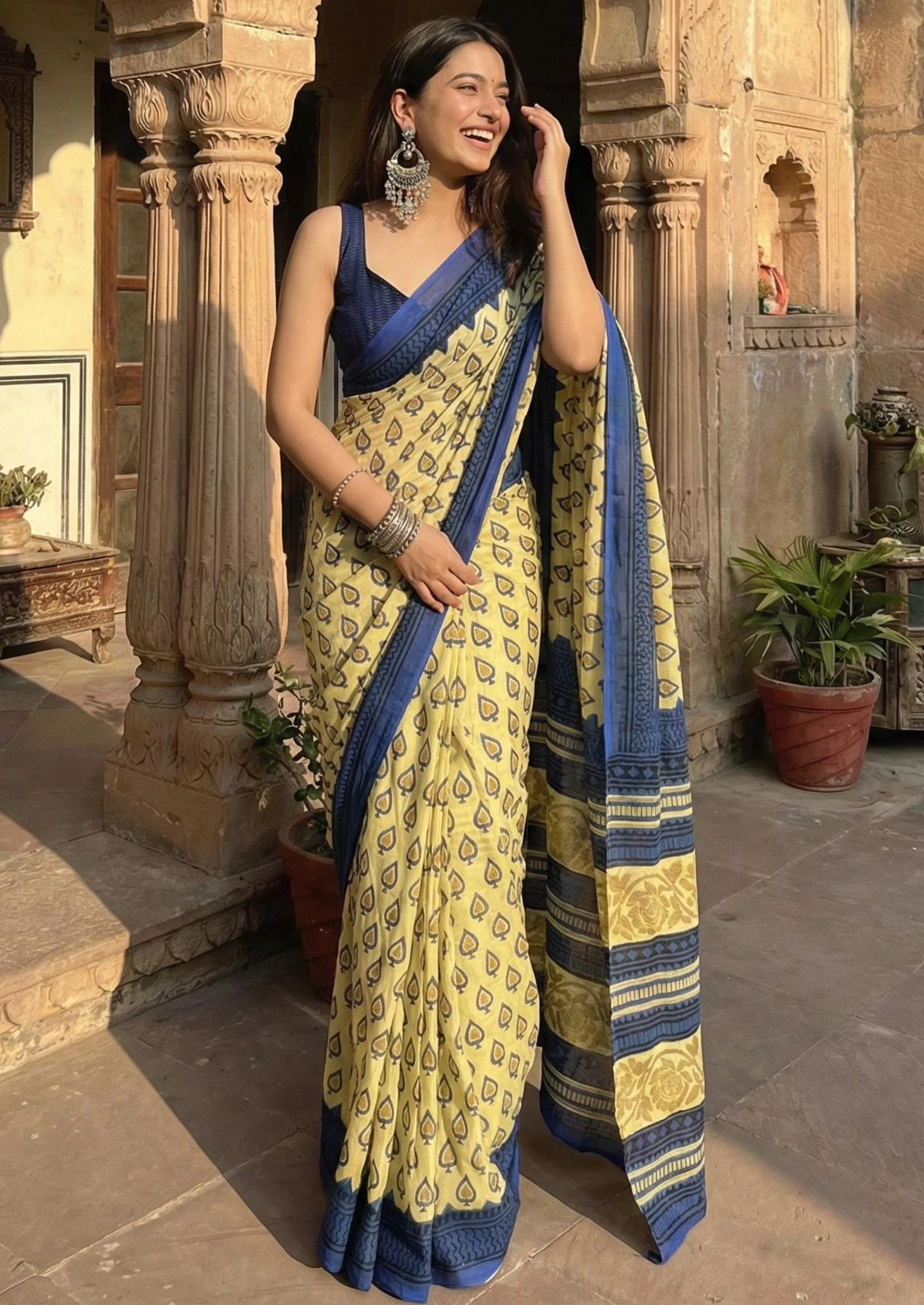 Scdf Bagru M Cotton Printed Casual Wear Saree Collection