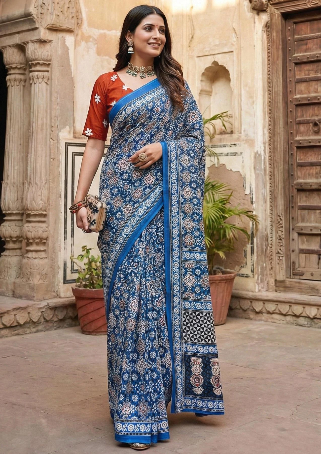 Scdf Bagru M Cotton Printed Casual Wear Saree Collection
