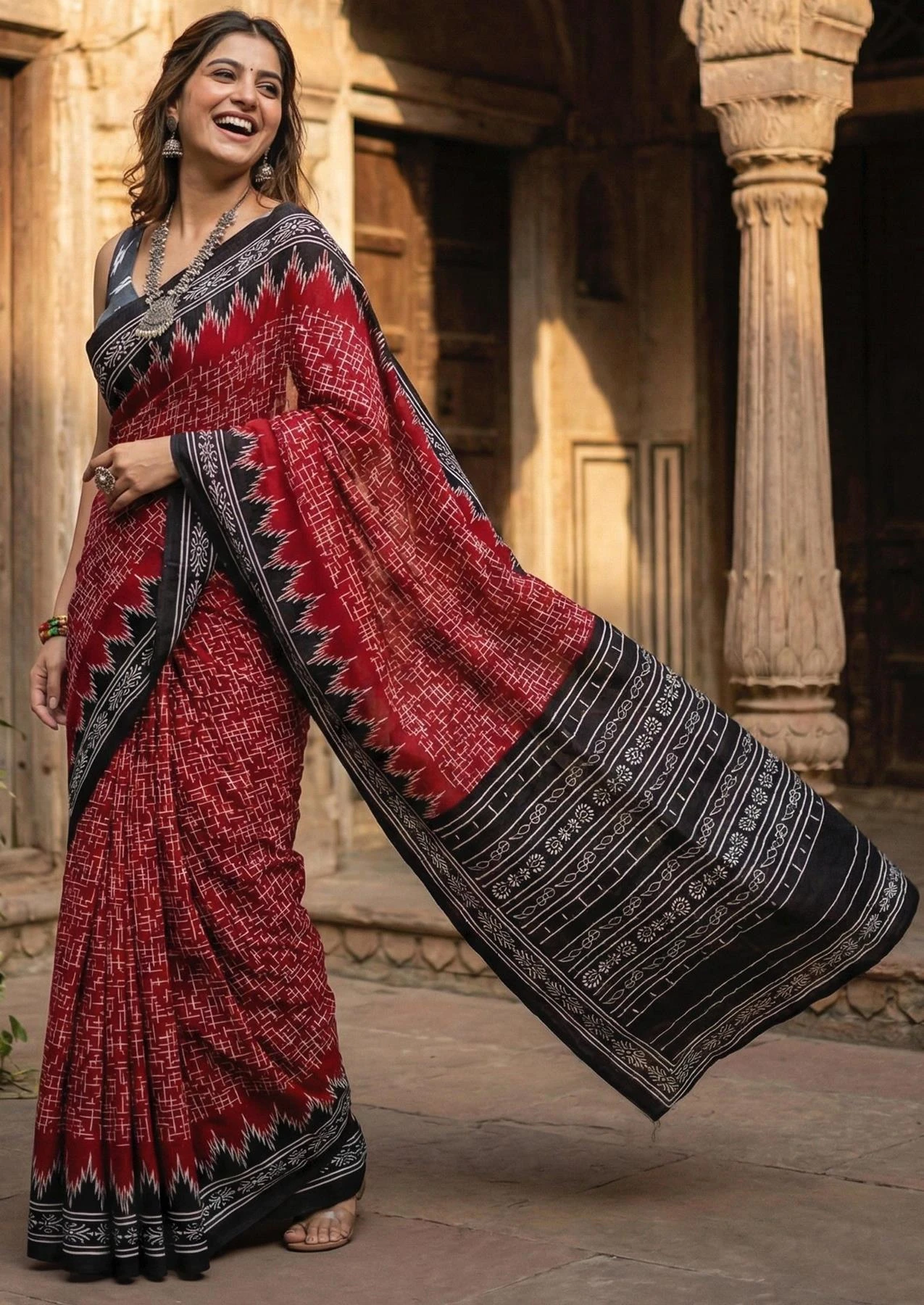 Scdf Bagru M Cotton Printed Casual Wear Saree Collection