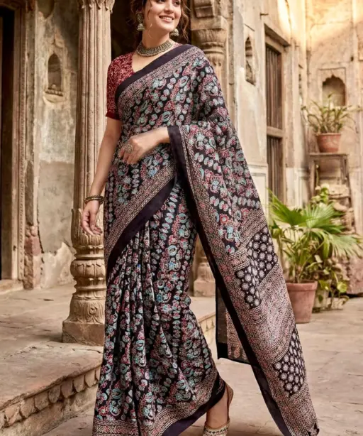 Scdf Bagru N Fancy Cotton Casual Wear Saree Collection