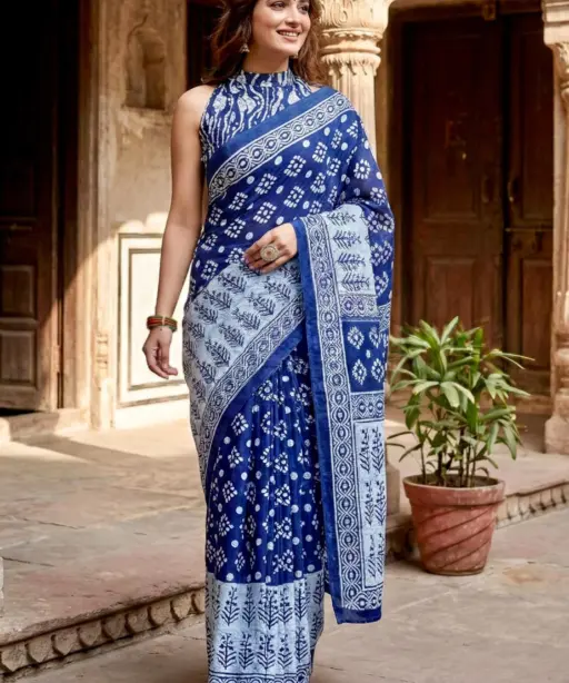 Scdf Bagru N Fancy Cotton Casual Wear Saree Collection