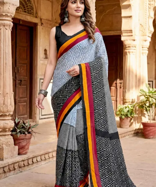 Scdf Bagru N Fancy Cotton Casual Wear Saree Collection