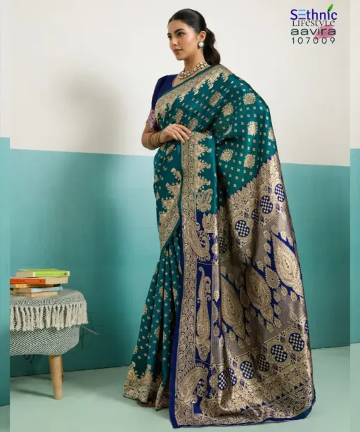 Sethnic Aavira Banarasi Silk with Zari Work Festival Wear Saree Collection