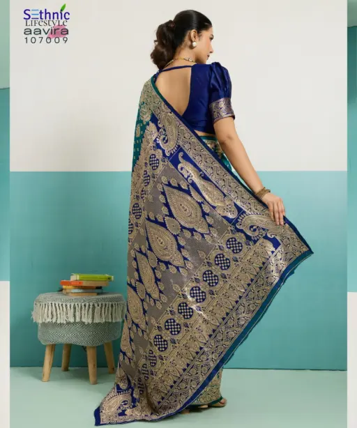 Sethnic Aavira Banarasi Silk with Zari Work Festival Wear Saree Collection