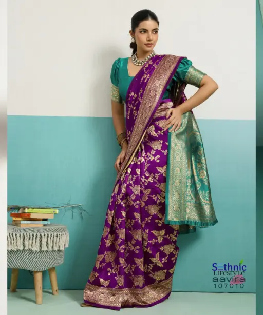 Sethnic Aavira Banarasi Silk with Zari Work Festival Wear Saree Collection