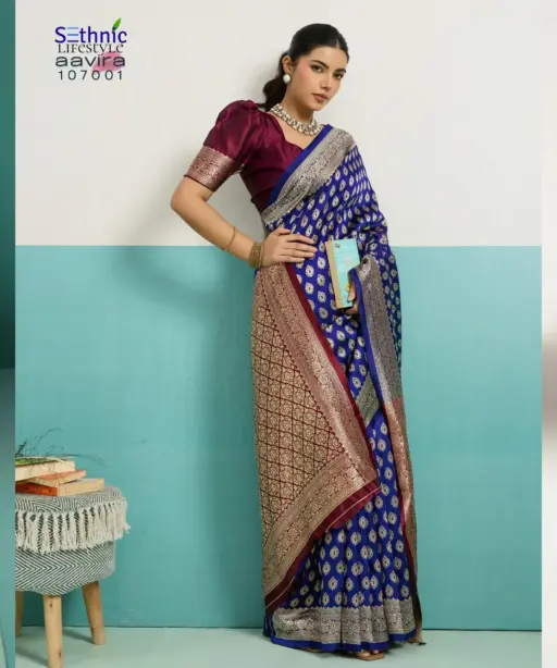 Sethnic Aavira Banarasi Silk with Zari Work Festival Wear Saree Collection