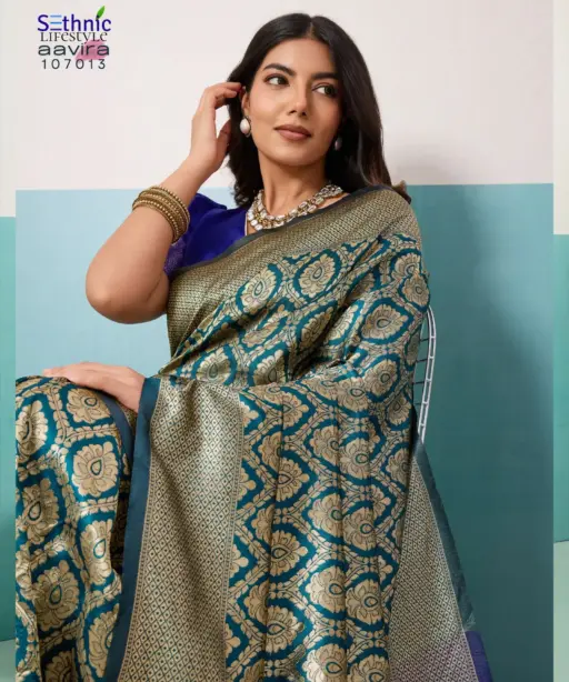 Sethnic Aavira Banarasi Silk with Zari Work Festival Wear Saree Collection