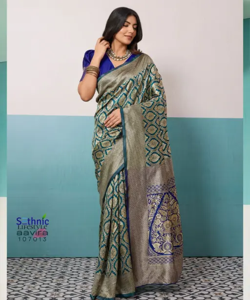 Sethnic Aavira Banarasi Silk with Zari Work Festival Wear Saree Collection