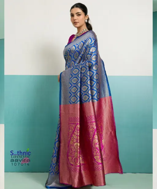 Sethnic Aavira Banarasi Silk with Zari Work Festival Wear Saree Collection