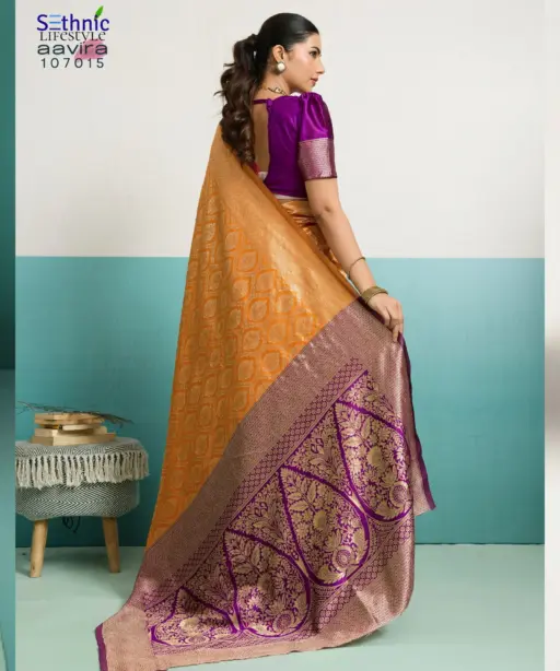 Sethnic Aavira Banarasi Silk with Zari Work Festival Wear Saree Collection