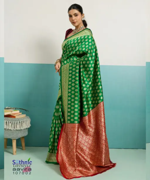 Sethnic Aavira Banarasi Silk with Zari Work Festival Wear Saree Collection