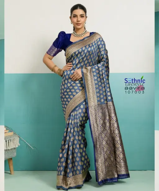 Sethnic Aavira Banarasi Silk with Zari Work Festival Wear Saree Collection