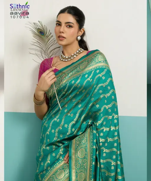 Sethnic Aavira Banarasi Silk with Zari Work Festival Wear Saree Collection