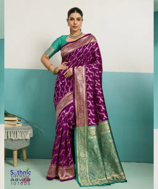 Sethnic Aavira Banarasi Silk with Zari Work Festival Wear Saree Collection