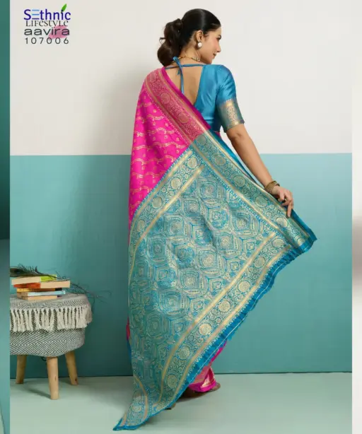 Sethnic Aavira Banarasi Silk with Zari Work Festival Wear Saree Collection