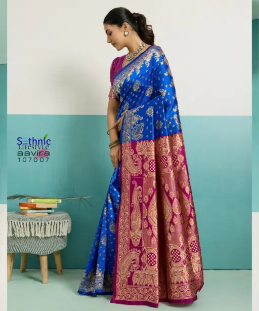 Sethnic Aavira Banarasi Silk with Zari Work Festival Wear Saree Collection