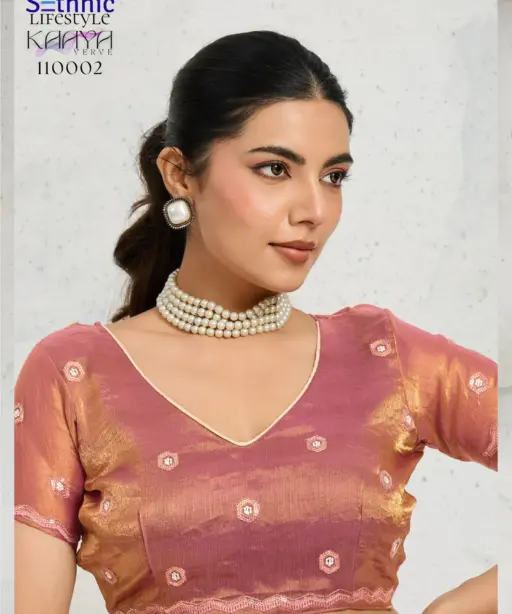 Sethnic Kaaya Verve Chiffon Velvet with Embroidered Saree Collection