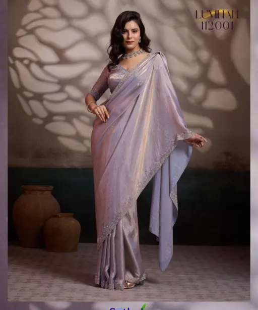 Sethnic Luminah Velvet Satin with Zarkan Border Party Wear Saree Collection