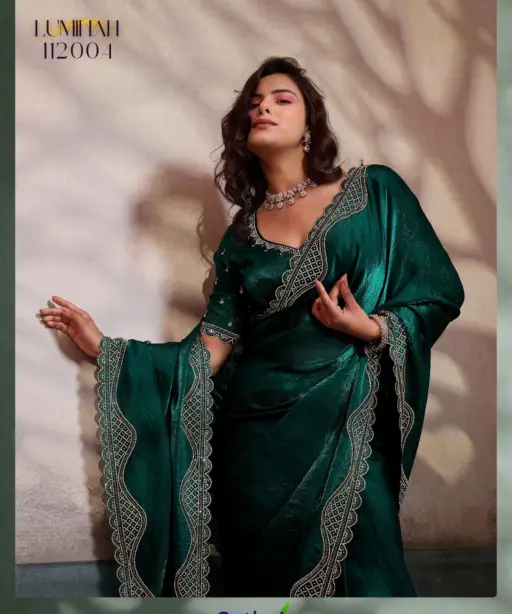 Sethnic Luminah Velvet Satin with Zarkan Border Party Wear Saree Collection