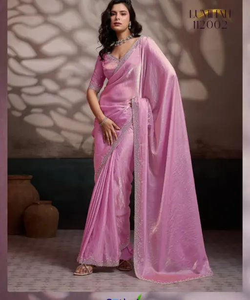 Sethnic Luminah Velvet Satin with Zarkan Border Party Wear Saree Collection