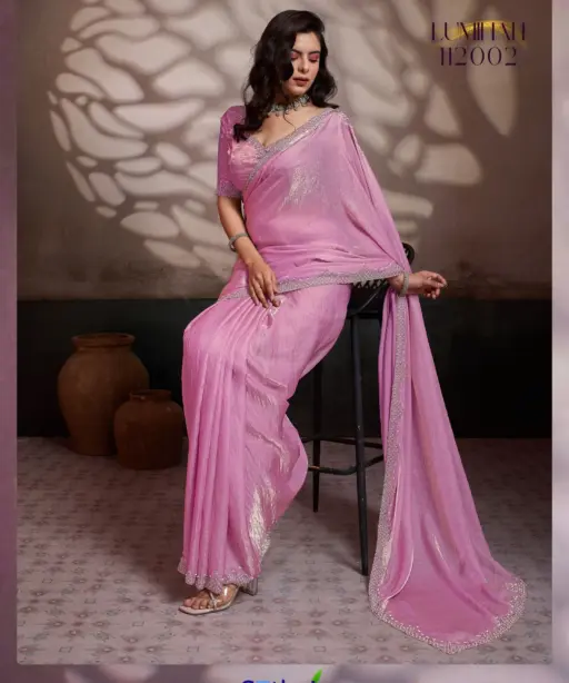 Sethnic Luminah Velvet Satin with Zarkan Border Party Wear Saree Collection