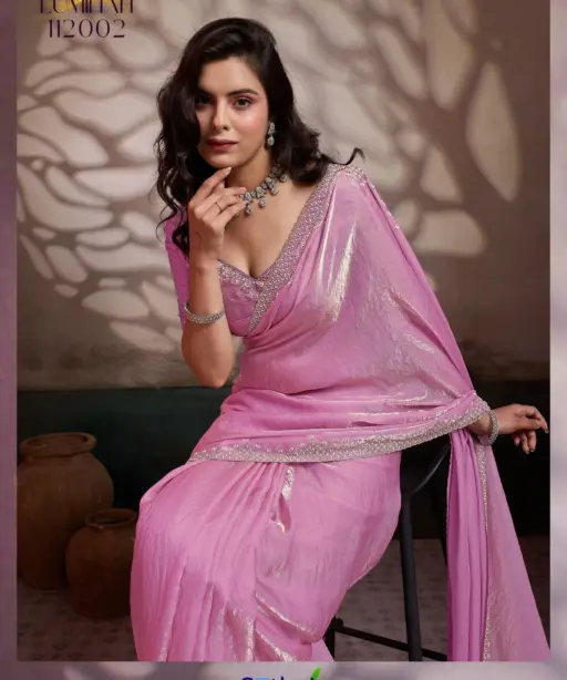 Sethnic Luminah Velvet Satin with Zarkan Border Party Wear Saree Collection