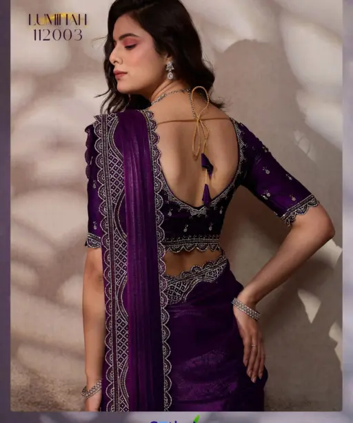 Sethnic Luminah Velvet Satin with Zarkan Border Party Wear Saree Collection