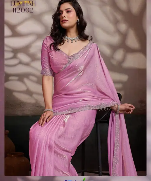 Sethnic Luminah Velvet Satin with Zarkan Border Party Wear Saree Collection