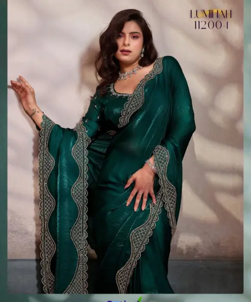 Sethnic Luminah Velvet Satin with Zarkan Border Party Wear Saree Collection