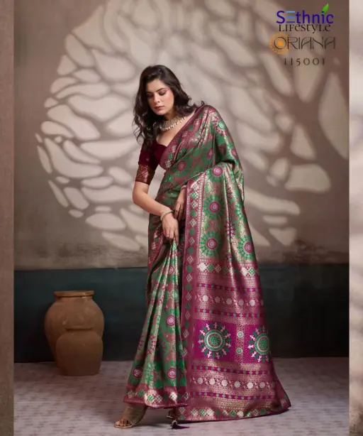 Sethnic Oriana Silk Meenakari Work Traditional Wear Saree Collection