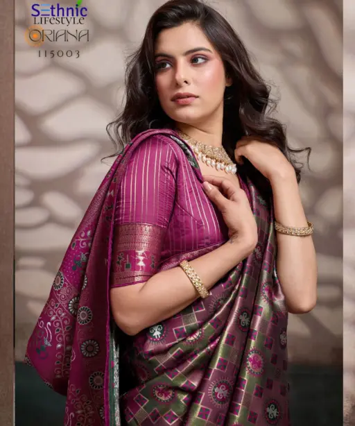 Sethnic Oriana Silk Meenakari Work Traditional Wear Saree Collection