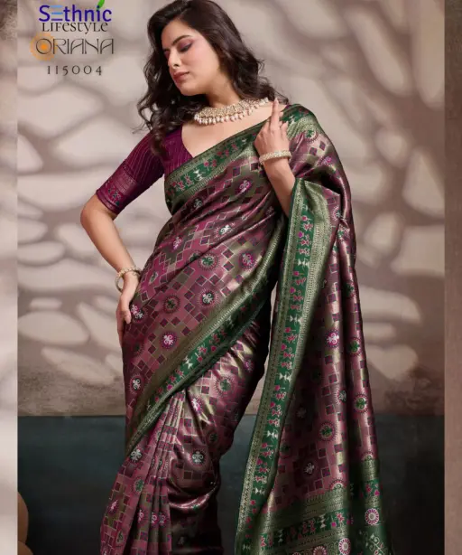 Sethnic Oriana Silk Meenakari Work Traditional Wear Saree Collection