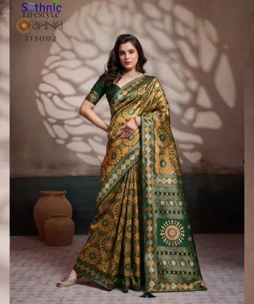 Sethnic Oriana Silk Meenakari Work Traditional Wear Saree Collection