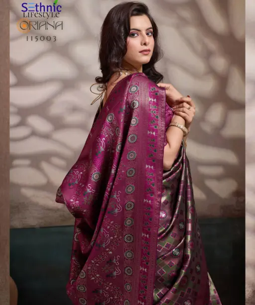 Sethnic Oriana Silk Meenakari Work Traditional Wear Saree Collection