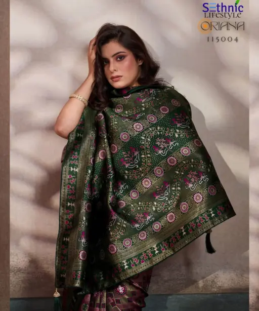 Sethnic Oriana Silk Meenakari Work Traditional Wear Saree Collection