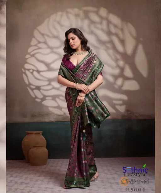 Sethnic Oriana Silk Meenakari Work Traditional Wear Saree Collection