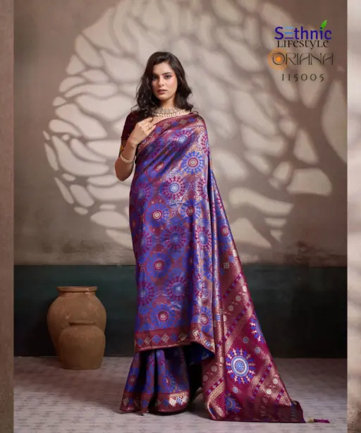 Sethnic Oriana Silk Meenakari Work Traditional Wear Saree Collection