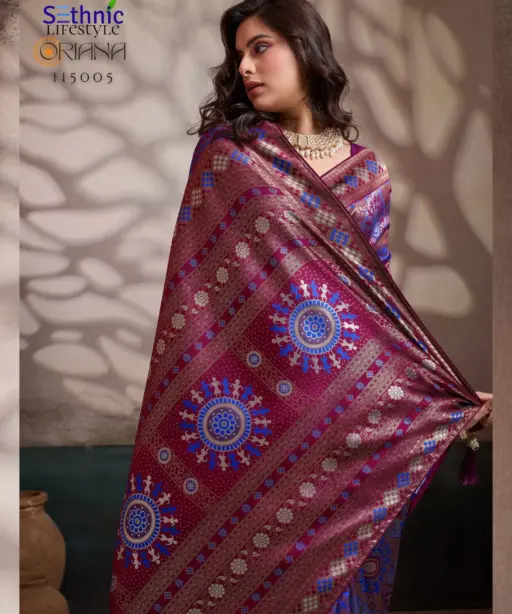 Sethnic Oriana Silk Meenakari Work Traditional Wear Saree Collection