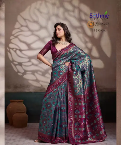 Sethnic Oriana Silk Meenakari Work Traditional Wear Saree Collection