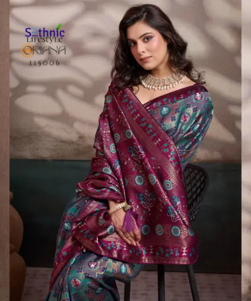 Sethnic Oriana Silk Meenakari Work Traditional Wear Saree Collection