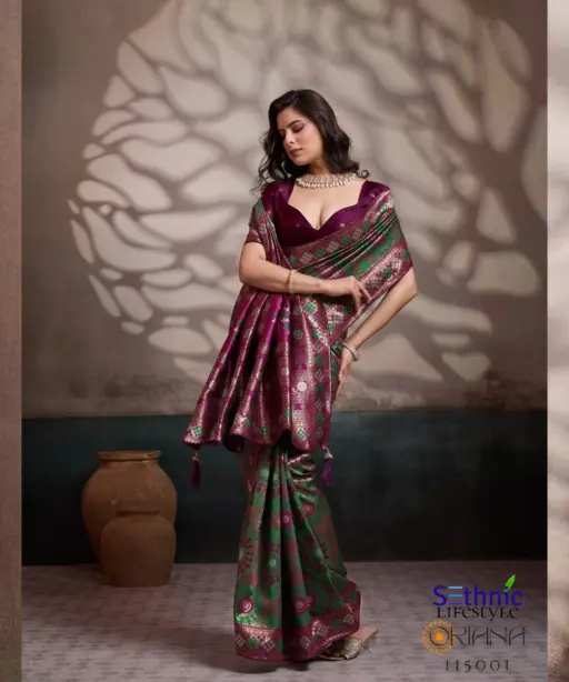 Sethnic Oriana Silk Meenakari Work Traditional Wear Saree Collection