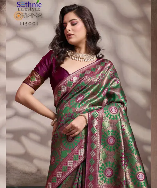 Sethnic Oriana Silk Meenakari Work Traditional Wear Saree Collection
