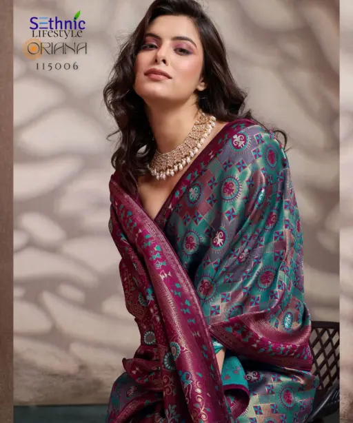 Sethnic Oriana Silk Meenakari Work Traditional Wear Saree Collection