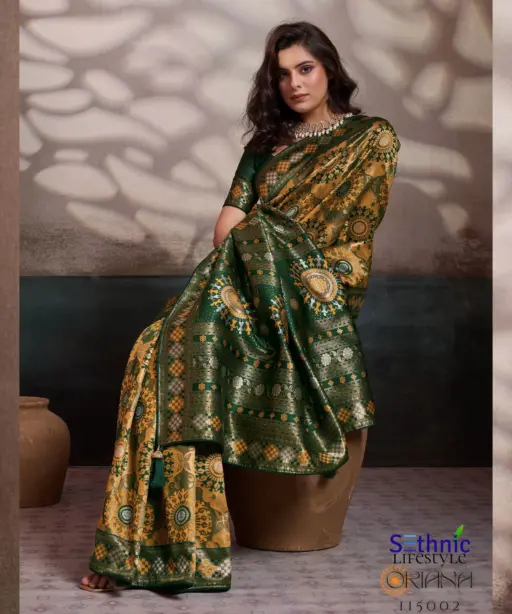 Sethnic Oriana Silk Meenakari Work Traditional Wear Saree Collection